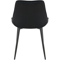 Chaise de salle à manger en velours Wallace noir