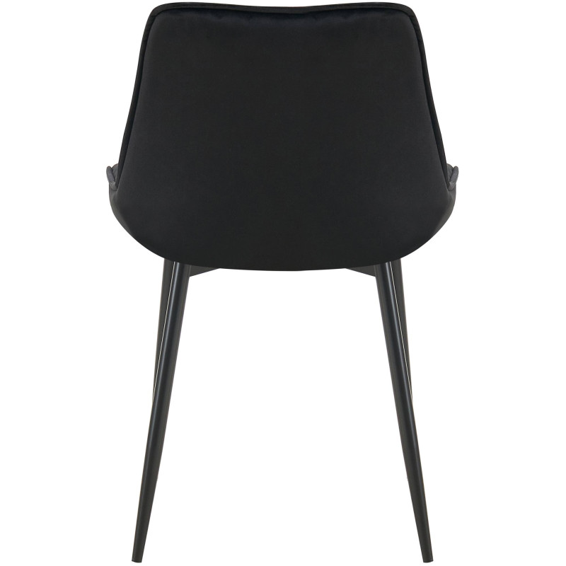 Chaise de salle à manger en velours Wallace noir