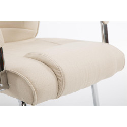 Chaise visiteur Attila tissu crème