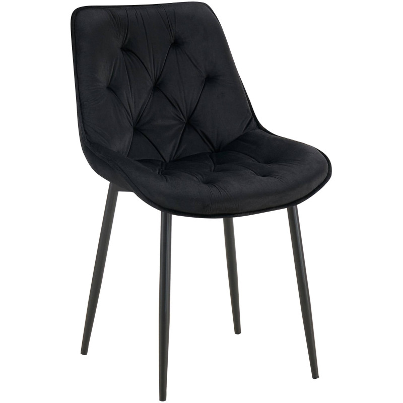 Chaise de salle à manger en velours Wallace noir