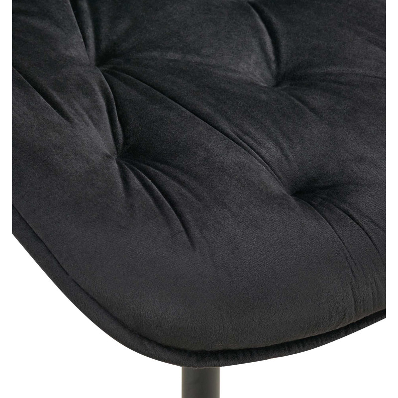 Chaise de salle à manger en velours Wallace noir