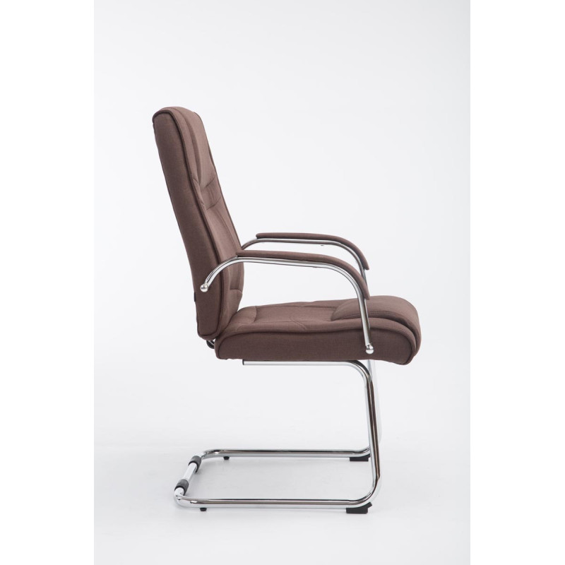 Silla Cantiléver XXL Attila Tapizada en Tela Marrón