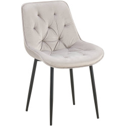 Chaise de salle à manger en velours Wallace gris