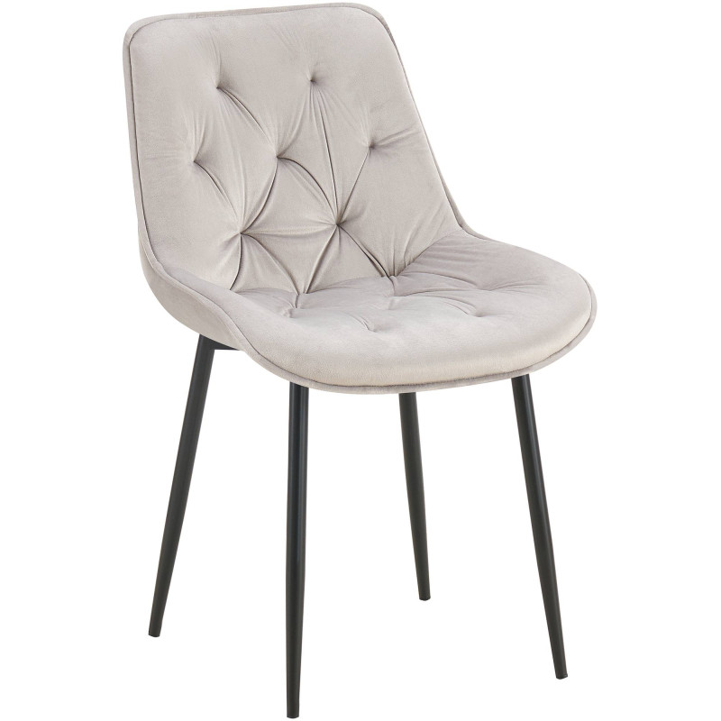 Chaise de salle à manger en velours Wallace gris