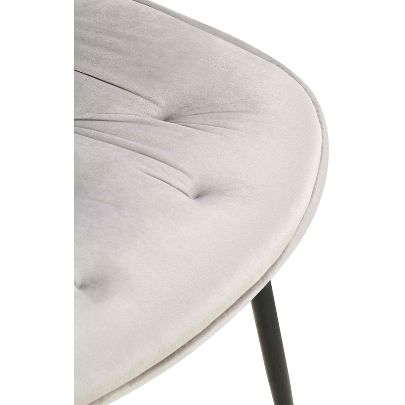 Chaise de salle à manger en velours Wallace gris