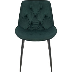 Chaise de salle à manger en velours Wallace vert