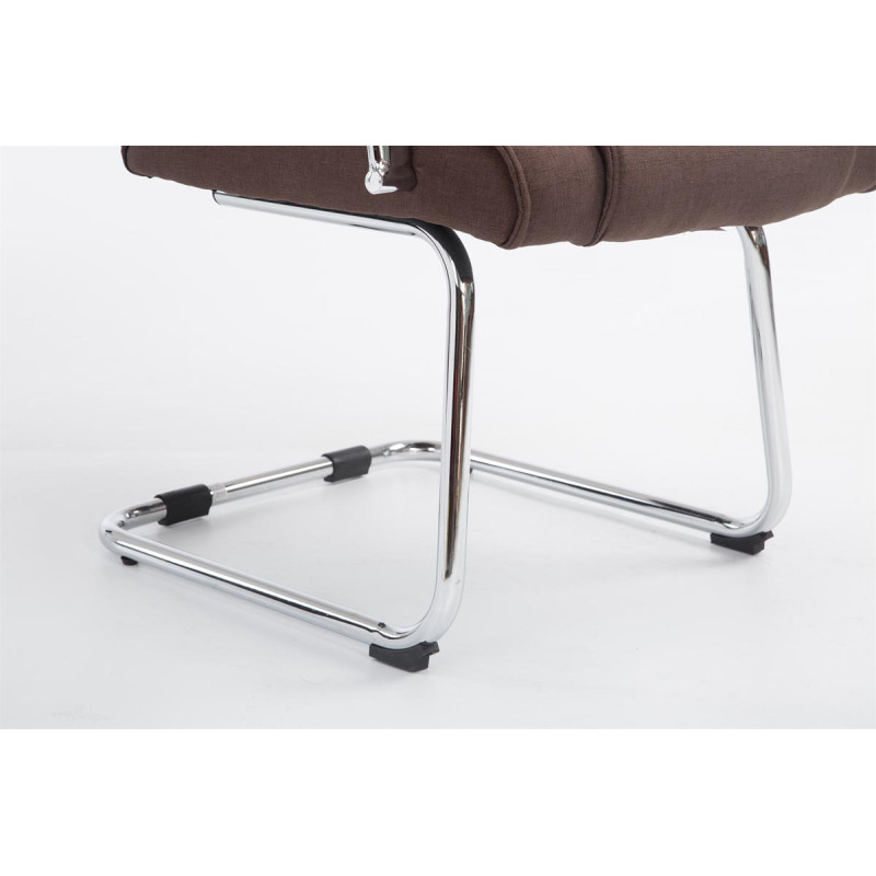 Silla Cantiléver XXL Attila Tapizada en Tela Marrón