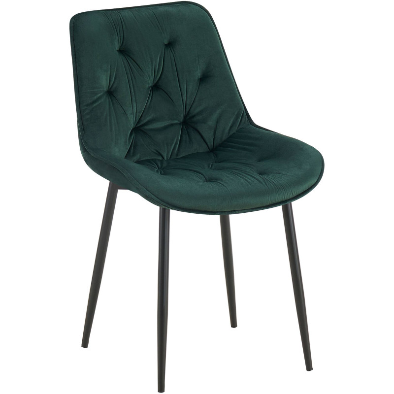 Chaise de salle à manger en velours Wallace vert