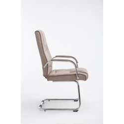 Chaise visiteur Attila en tissu taupe