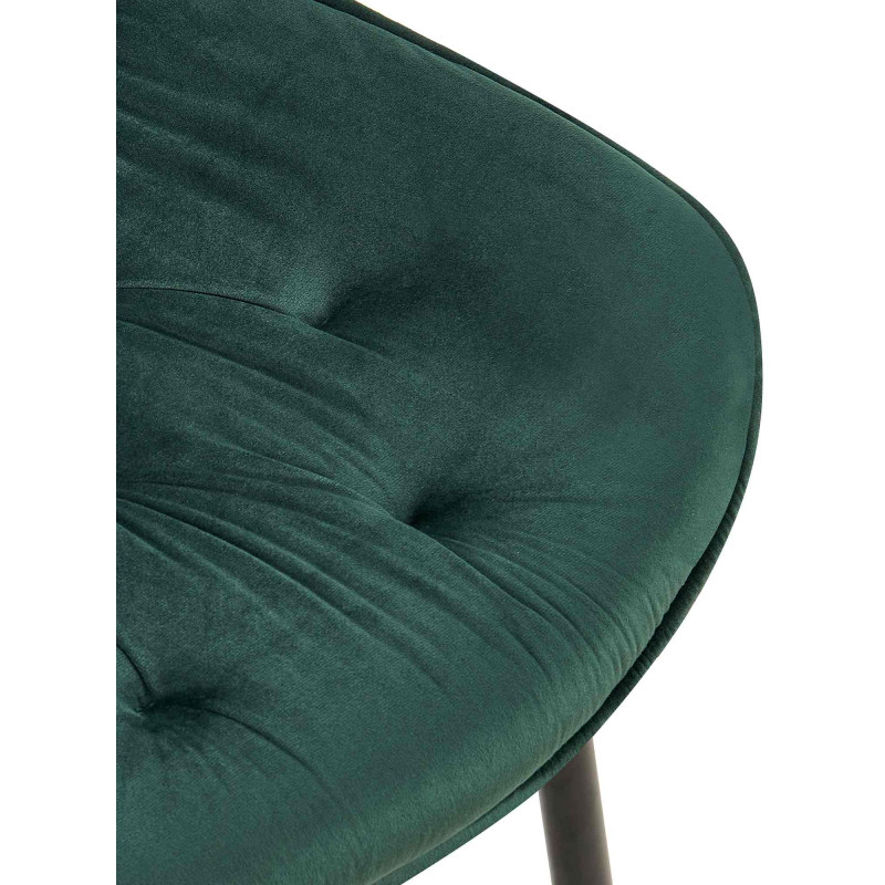 Chaise de salle à manger en velours Wallace vert