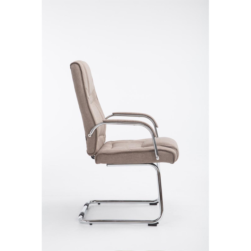 Chaise visiteur Attila en tissu taupe