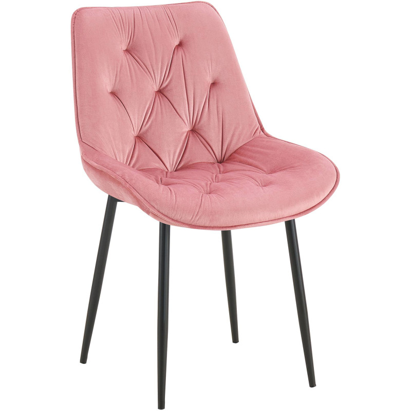 Chaise de salle à manger en velours Wallace rose