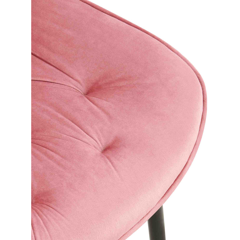Chaise de salle à manger en velours Wallace rose