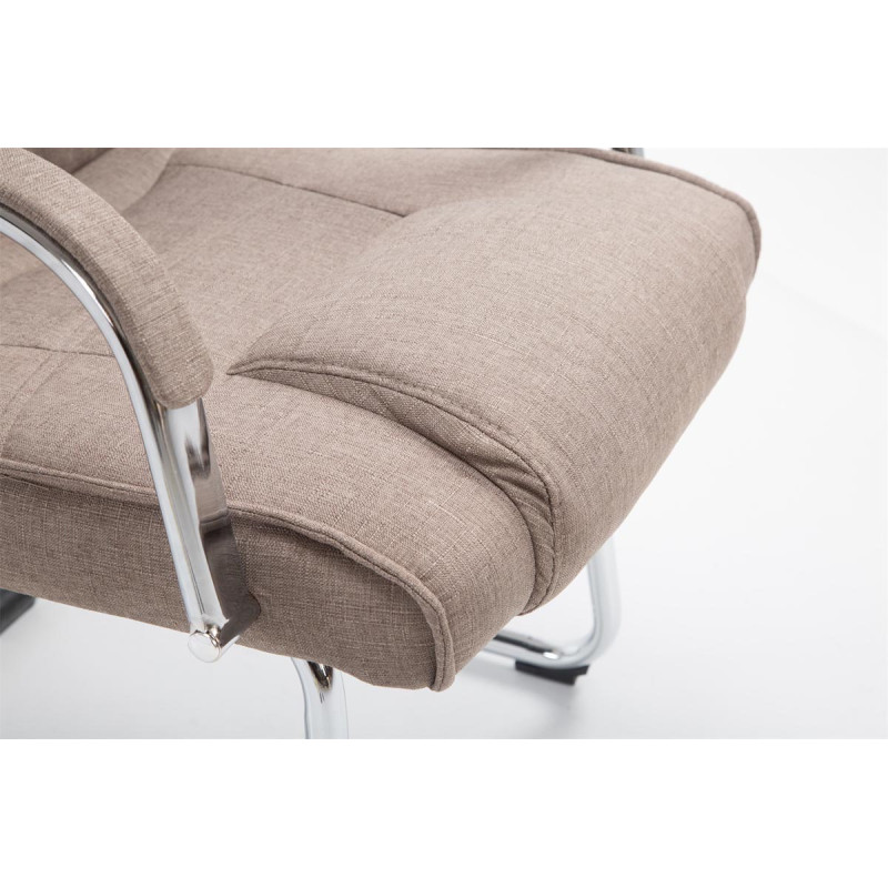 Chaise visiteur Attila en tissu taupe