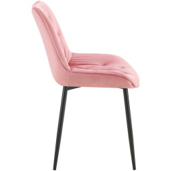Chaise de salle à manger en velours Wallace rose