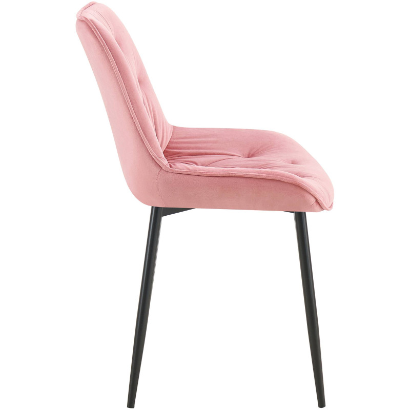Chaise de salle à manger en velours Wallace rose