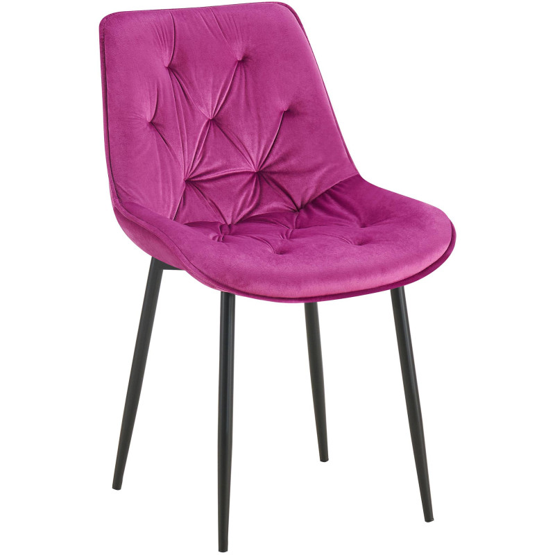 Chaise de salle à manger en velours Wallace violet