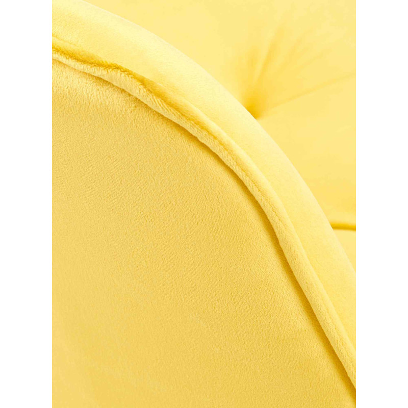 Chaise de salle à manger en velours Wallace jaune