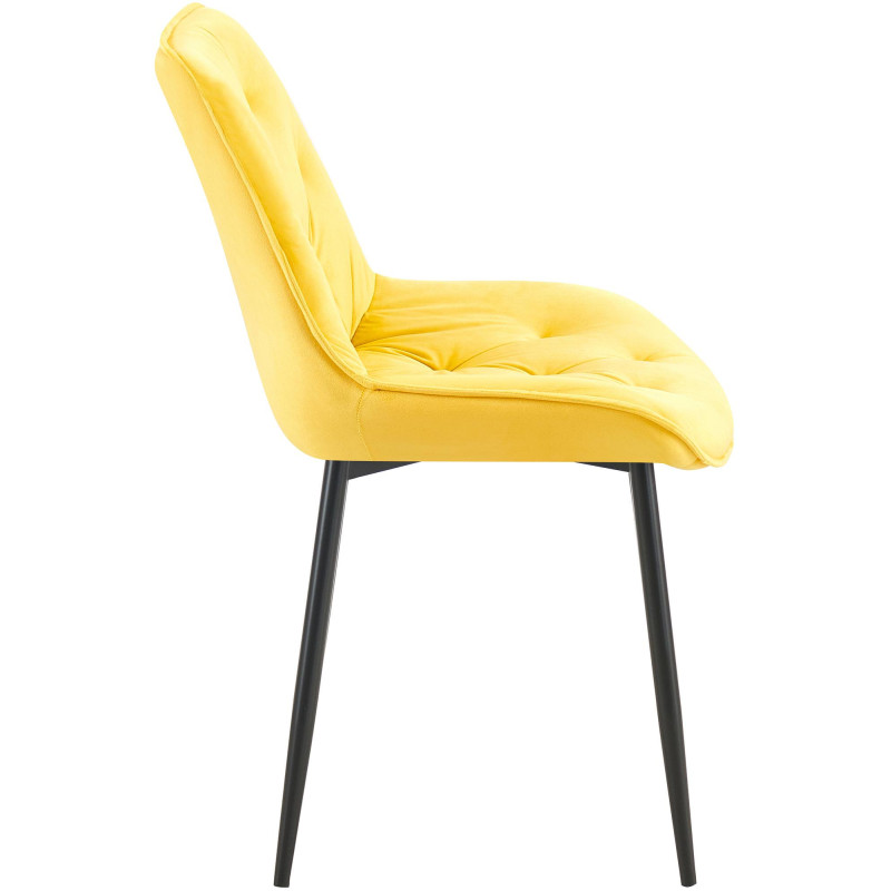Chaise de salle à manger en velours Wallace jaune