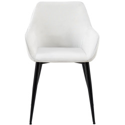 Lot de 2 chaises de salle à manger tissu Vessa crème