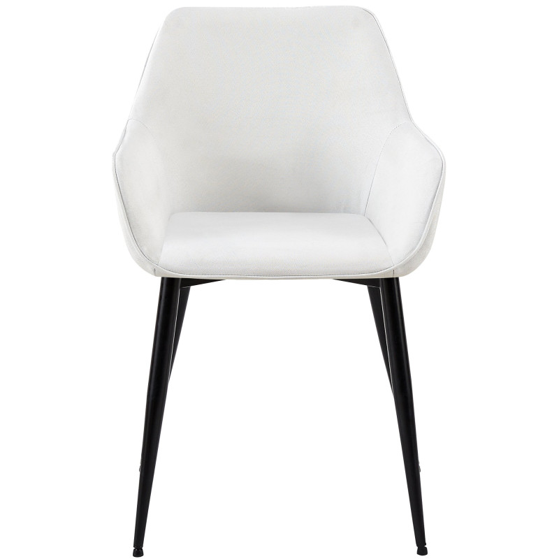 Lot de 2 chaises de salle à manger tissu Vessa crème