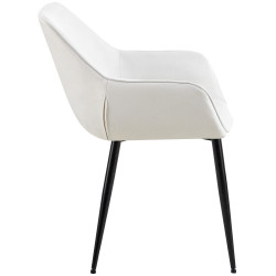 Lot de 2 chaises de salle à manger tissu Vessa crème
