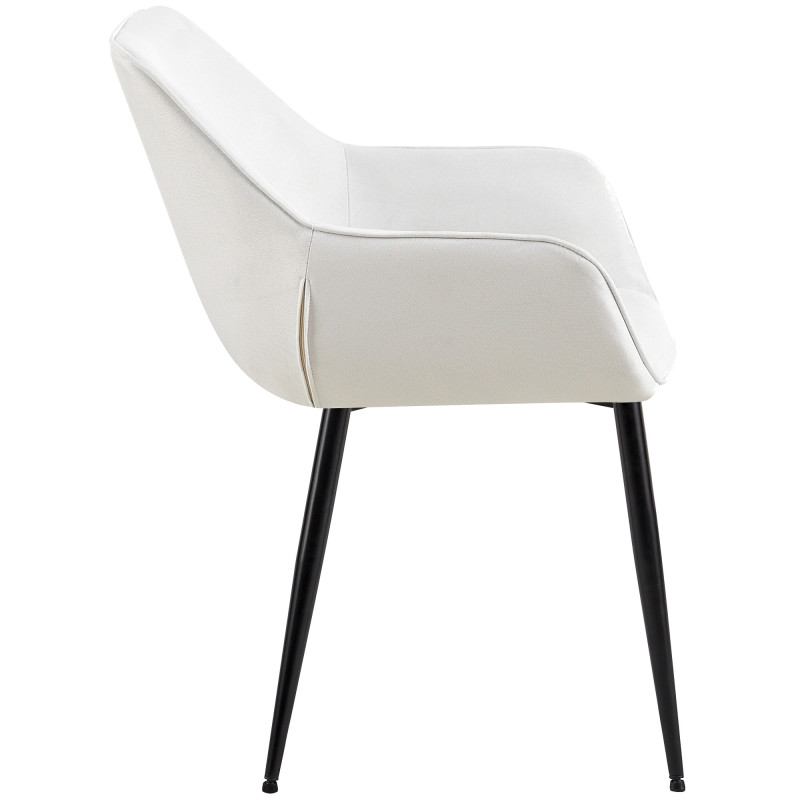 Lot de 2 chaises de salle à manger tissu Vessa crème