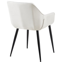 Lot de 2 chaises de salle à manger tissu Vessa crème