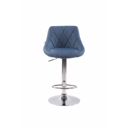 Lot de 2 tabourets de bar Lazio tissu C bleu