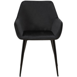 Lot de 2 chaises de salle à manger en velours Vessa noir
