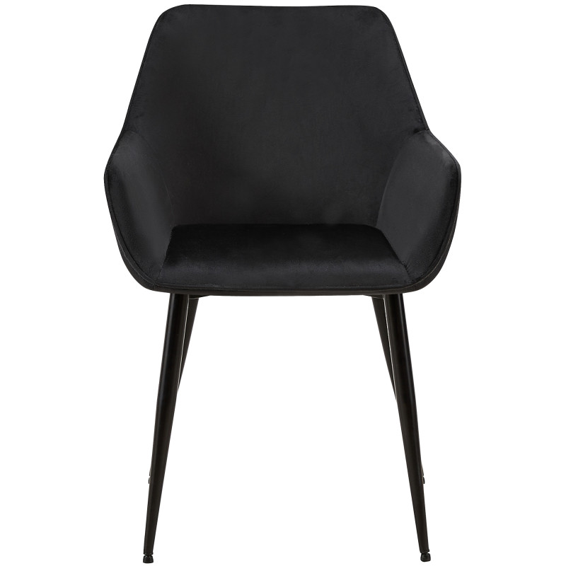 Lot de 2 chaises de salle à manger en velours Vessa noir