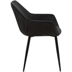 Lot de 2 chaises de salle à manger en velours Vessa noir