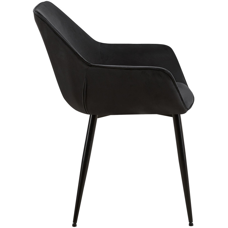 Lot de 2 chaises de salle à manger en velours Vessa noir