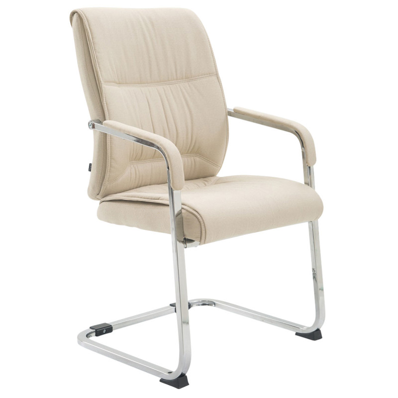 Fauteuil visiteur XL Anubis en tissu cr?me