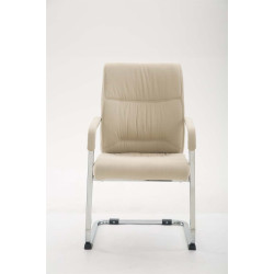 Fauteuil visiteur XL Anubis en tissu cr?me