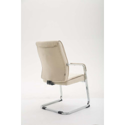 Fauteuil visiteur XL Anubis en tissu cr?me