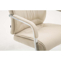 Fauteuil visiteur XL Anubis en tissu cr?me