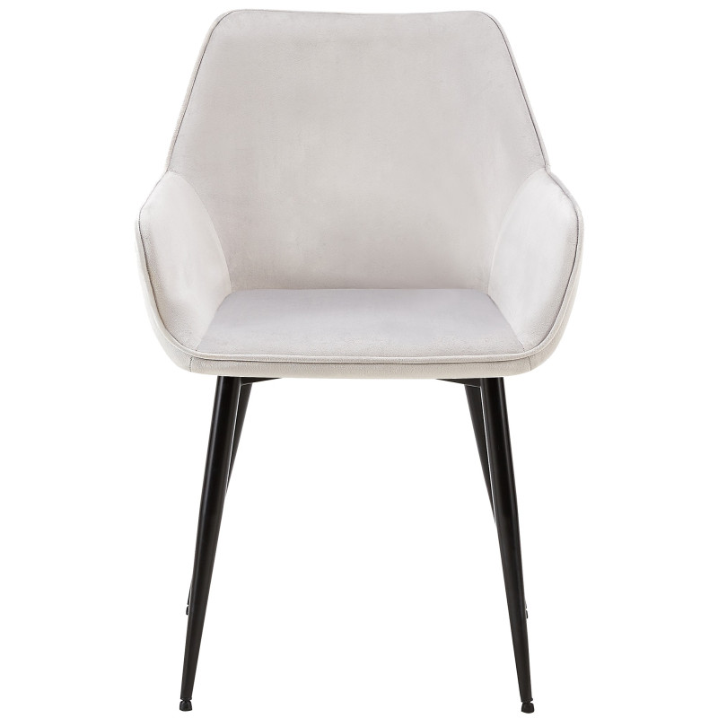 Lot de 2 chaises de salle à manger en velours Vessa gris clair