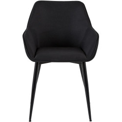 Lot de 2 chaises de salle à manger tissu Vessa noir