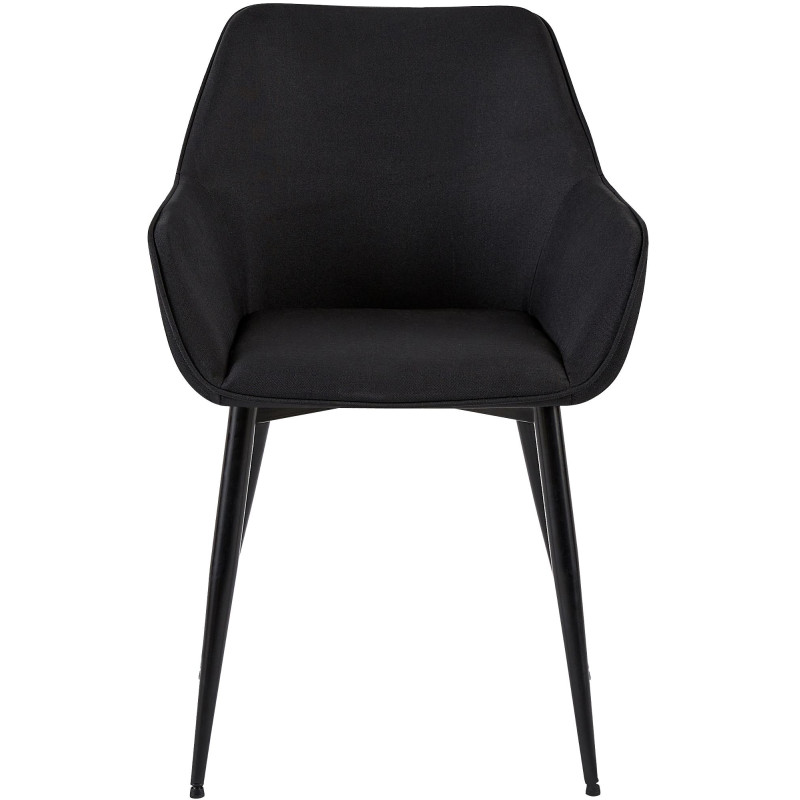 Lot de 2 chaises de salle à manger tissu Vessa noir