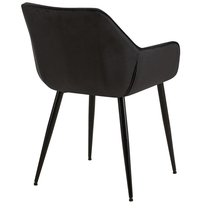 Lot de 2 chaises de salle à manger tissu Vessa noir