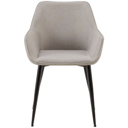 Lot de 2 chaises de salle à manger tissu Vessa gris clair