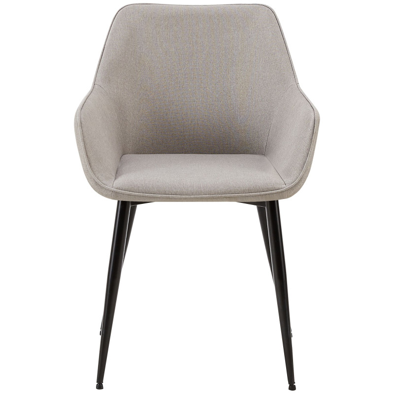 Lot de 2 chaises de salle à manger tissu Vessa gris clair