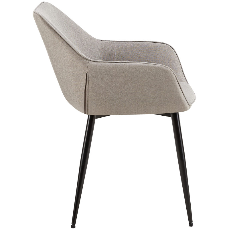 Lot de 2 chaises de salle à manger tissu Vessa gris clair