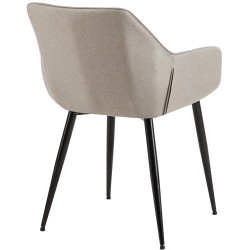 Lot de 2 chaises de salle à manger tissu Vessa gris clair