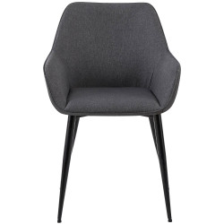 Lot de 2 chaises de salle à manger tissu Vessa gris foncé