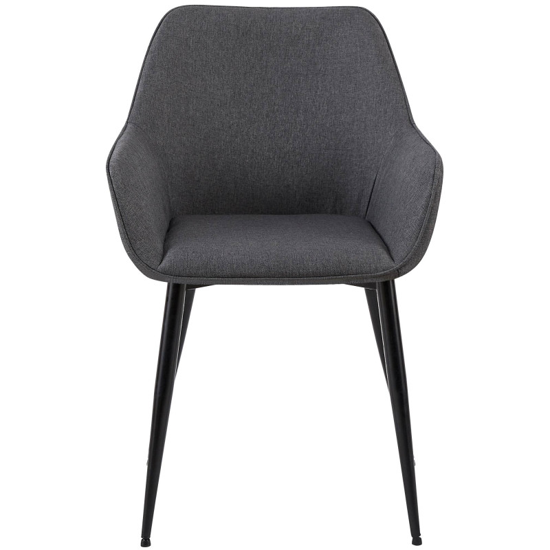 Lot de 2 chaises de salle à manger tissu Vessa gris foncé