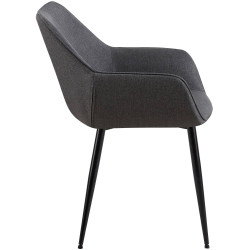 Lot de 2 chaises de salle à manger tissu Vessa gris foncé