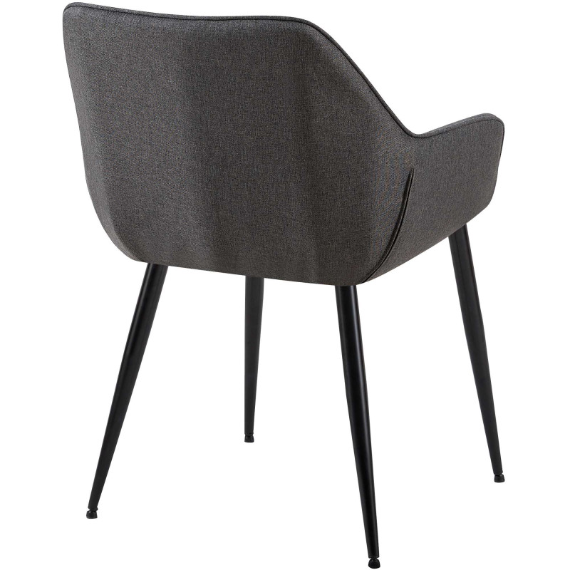 Lot de 2 chaises de salle à manger tissu Vessa gris foncé