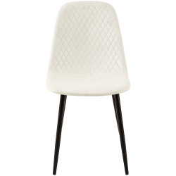 Suite de 4 chaises Giverny en velours blanc crème